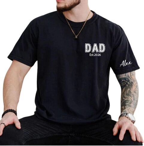 Custom Dad Shirts for Men, Personalized Papa Shirt, Gift for Dad, Fathers Day, Husband, Grandpa, New Dad, Birthday in Kuwait