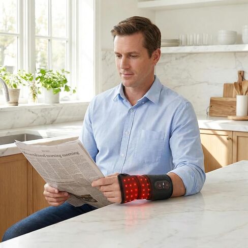 Red Light Therapy for Wrist and Hand Heating pad，Carpal Tunnel Wrist Brace Night Support，39 LED 660nm/850nm Wrist Massager, 3000mAh Rechargeable Heated Wrist Wrap for Daily Comfort in Saudi Arabia