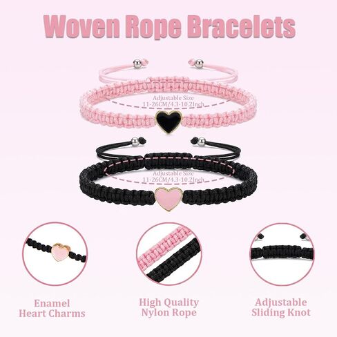 4 Pcs Matching Bracelets for Couples Adjustable Long Distance Relationship Bracelets Couple Jewelry Set Valentines Gifts for Boyfriend Girlfriend in Saudi Arabia