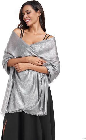 Sparkling Metallic Shawls and Wraps for Weddings Lightweight Wraps Scarf for Women Evening Formal Party in Saudi Arabia