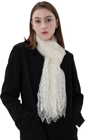 Antique Knit Orenburg Scarf Victorian Bridal Lace Wrap 31x70 inch | 80x180 cm in Saudi Arabia