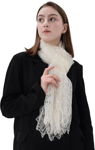 Antique Knit Orenburg Scarf Victorian Bridal Lace Wrap 31x70 inch | 80x180 cm in Kuwait