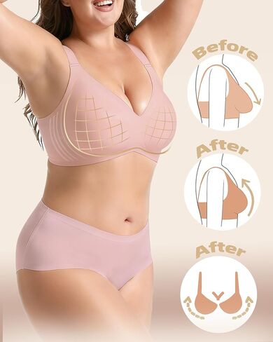 Wireless Bras for Women, Comfortable Full Coverage No Underwire Bra, Soft Seamless Smoothing Bralette in Saudi Arabia