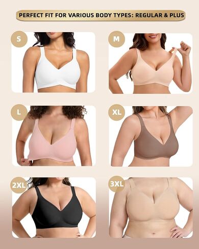 Wireless Bras for Women, Comfortable Full Coverage No Underwire Bra, Soft Seamless Smoothing Bralette in Saudi Arabia
