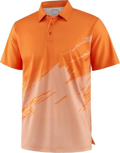 APTRO Mens Polo Shirts Short Sleeve Moisture Wicking Athletic Printed Casual Dry Fit Stretch in Kuwait