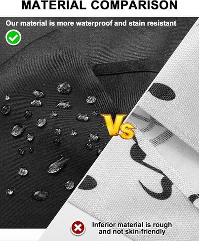 Xtinmee 4 Pcs Bistro Aprons 2 Pockets 32 Inch Waterproof Half Waist Black Bistro Apron with Long Waist Ties for Server Chef Waiter Waitress Bartender in Kuwait