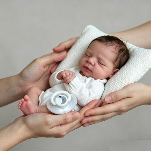 Sleeping Reborn Baby Dolls 19 inch Baby Doll Boy Real Life Toddler Girl Toy, Realistic Newborn Babies Soft Silicone Weighted Body Baby Doll Handmade Children Gifts in Kuwait