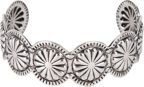 Mikovivi Western Cuff Bracelet for Women, Silver-Tone Cuff Bracelet Stackable Boho Country Chic Cowgirl Jewelry Vintage Minimalist Layering Bangle for Daily Wear Holiday Outfits in Kuwait