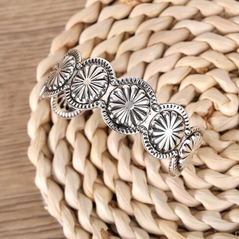 Mikovivi Western Cuff Bracelet for Women, Silver-Tone Cuff Bracelet Stackable Boho Country Chic Cowgirl Jewelry Vintage Minimalist Layering Bangle for Daily Wear Holiday Outfits in Kuwait