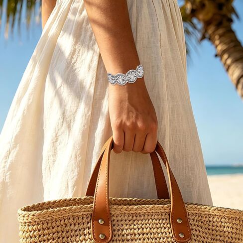 Mikovivi Western Cuff Bracelet for Women, Silver-Tone Cuff Bracelet Stackable Boho Country Chic Cowgirl Jewelry Vintage Minimalist Layering Bangle for Daily Wear Holiday Outfits in Kuwait