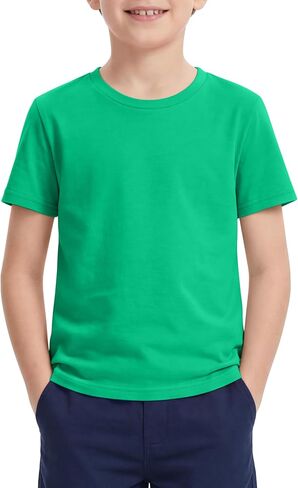 Cooraby Boys Shirts Short Sleeve Crewneck T-Shirts Kids Toddler Summer Soft Tops Clothes Casual Tees 2-14 Years in Kuwait