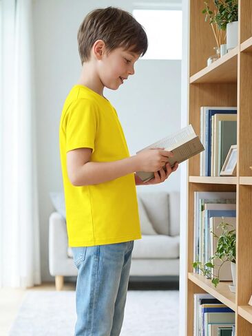 Cooraby Boys Shirts Short Sleeve Crewneck T-Shirts Kids Toddler Summer Soft Tops Clothes Casual Tees 2-14 Years in Kuwait