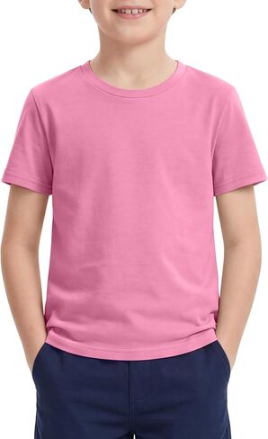 Cooraby Boys Shirts Short Sleeve Crewneck T-Shirts Kids Toddler Summer Soft Tops Clothes Casual Tees 2-14 Years in Kuwait