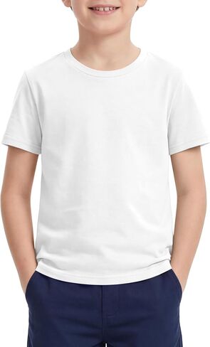 Cooraby Boys Shirts Short Sleeve Crewneck T-Shirts Kids Toddler Summer Soft Tops Clothes Casual Tees 2-14 Years in Kuwait