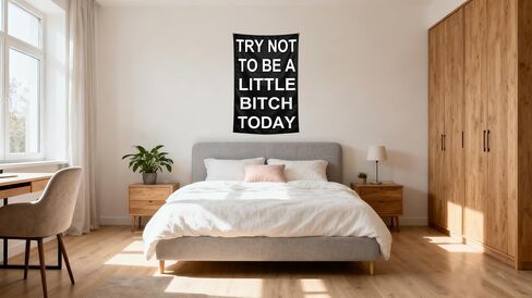 Meme Try Not to Be a Little Bitch Today Funny Tapestry, Wall Banner, 3 x 5 Feet, Gym College Dorm Room Decor in Kuwait