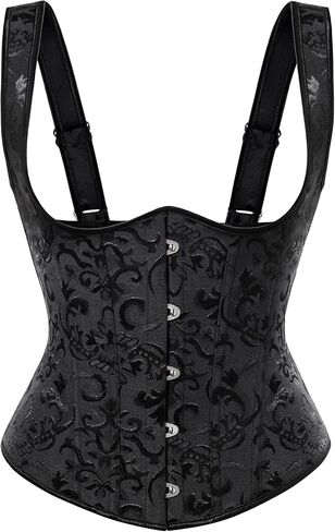 Scarlet Darkness Corset Tops for Women Adjustable Floral Renaissance Underbust Corset Lace Up Pirate Bodice in Kuwait