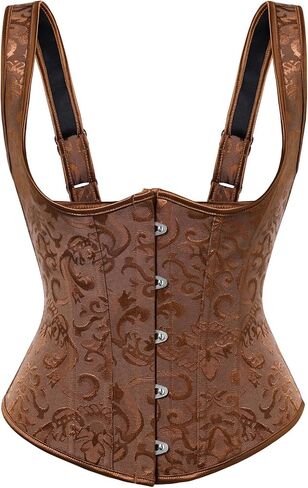 Scarlet Darkness Corset Tops for Women Adjustable Floral Renaissance Underbust Corset Lace Up Pirate Bodice in Kuwait