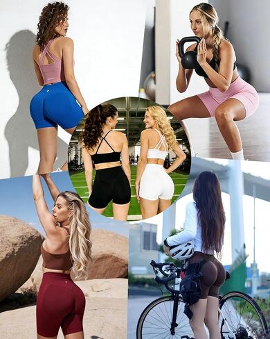 Moozava Women's Workout Shorts 2.5"/3.6"/4.5"/6" Scrunch Butt Lift Seamless High Waist Tummy Control Gym Booty Biker Shorts in Saudi Arabia