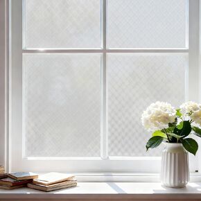 Frosted Glass Window Film, Window Privacy Film for Door Bathroom, Decorative Static Cling Window Clear Tint UV Blocking, 17.3x78.7 Inches in Saudi Arabia