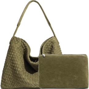 JINMANXUE Women Boston Bag, Woven Hobo Tote Handbag and Purses, Female Satchel Messenger Bags, Fashion Shoulder Crossbody Bag in Saudi Arabia