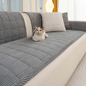 Dog Couch Cover for Sofas, Pet Couch Cover Washable, Funny Fuzzy Plush Sofa Covers for Dogs, Non Slip Sofa Covers, Sofa Pad Furniture Protector for L Shaped(1PC, Light Grey, 27.5"x 82.7") in Saudi Arabia