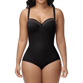 SHAPESHE Corset Bodysuit Tops for Women Tummy Control Shapewear V Neck Body Shaper Side Zipper Easy On Going Out Outfits in Saudi Arabia