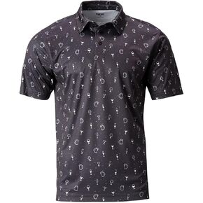 TGW Men's Cocktail Print Golf Polo Shirt for Golfing in Saudi Arabia