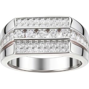 D Color VVS1 Moissanite Rings for Men Promise Engagement Groom Mens Wedding Band Round Size 7-15 in Saudi Arabia