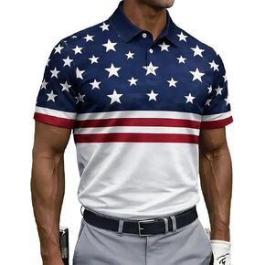 Men's 250th Anniversary USA Star Striped Polo Shirt Patriotic American Flag Short Sleeve Golf Casual Summer Tops in Saudi Arabia