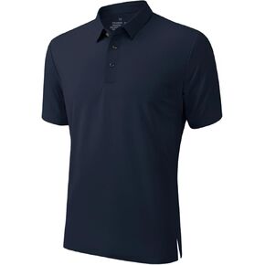 Men's Polo Shirts Quick Dry Moisture Wicking Performance Short Sleeve Golf Shirt Business Casual Top, Sleek Buttons in Saudi Arabia