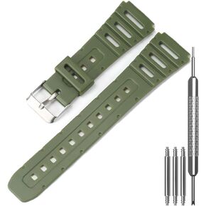 CA53W Replacement Watch Band Compatible with Casio 71604130 CA-53W CA-61W FT-100W W-520U W-720 W-720G Resin Strap Men's Waterproof Sport Watch Accessories in Saudi Arabia