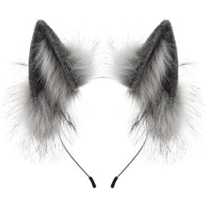 CHOICEONE Fluffy Cat Wolf Ears Headband Animal Costume Accessories for Halloween Cosplay Party Dress Up Fox Hairband in Kuwait