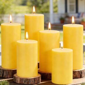 Citronella Candles Outdoor - Set of 6 Citronella Pillar Candles for Patio, Summer Outdoor Candles Bulk for Home, Soy Wax Candle for Garden Camping Party Yard Balcony,Wedding Decoration Candle for Home in Saudi Arabia