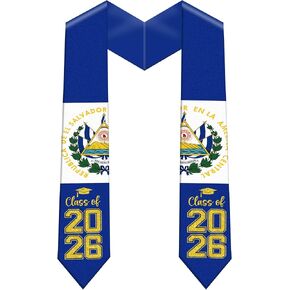 Class of 2026 El Salvador Graduation Stole, 72 Inch Satin Graduation Sash for Commencement, Graduation Gifts in Saudi Arabia