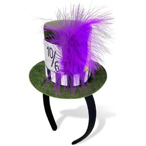 Mini Top Hat Headband with Feathers for Women, Vintage Tea Party Fascinator, Halloween Cosplay Costume Accessory in Saudi Arabia