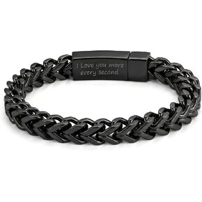 To My Man Son Dad Father Mens Bracelet, Custom Personalized Stainless Steel Engraved Silver Gold Black Bracelet for Men Birthday Anniversary Valentine Gift from Wife Mom，4/6/8mm Width, 7.5/8.3/9 Inch in Saudi Arabia
