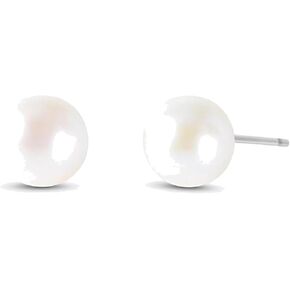 Galaxy Gold GG 14k White Gold Pearl Stud Earrings in Saudi Arabia
