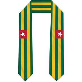 Togo Flag Graduation Stole Sash Scarf Double Layer Polyester Satin Fabric Anti-Wrinkle in Saudi Arabia