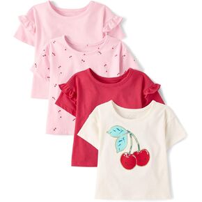 The Children's Place Baby Girls' and Toddler Short Sleeve Everyday Casual Knit Shirt in Kuwait