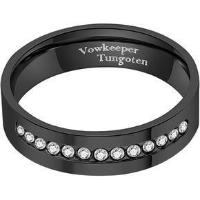 Men's Wedding Ring 8mm 316L Stainless Steel Gold Plated with Half Circle White Zirconia High Polish Comfort Fit Band for Him in Saudi Arabia