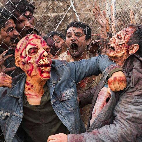 Scary Zombie Mask, Creepy Walking Dead Monster Latex Mask Cosplay Costume for Halloween Party Props - Light Red in Saudi Arabia