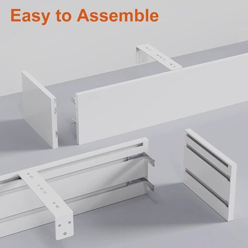 Aluminum Alloy Curtain Track System with Silent Rollers, Double Rails & Pelmet Box for Bedroom, Wall Mount, 1.4m (4.6ft) - Smooth Operation & Modern Design in Kuwait