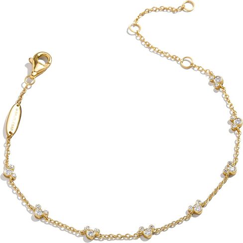 BaubleBar x Disney Mickey Mouse 18K Gold-Plated Sterling Silver Bracelet - Beautiful Mickey Mouse Charms, Delicate and Beautiful Disney Bracelet, Giftable & Stylish in Kuwait