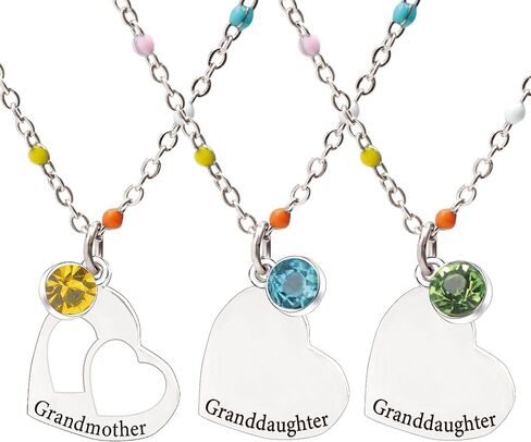 Mother Daughter Necklace, Colorful Beaded Stainless Steel Necklace,Grandmather Granddaughter Necklace Set in Saudi Arabia