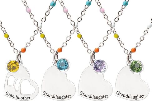Mother Daughter Necklace, Colorful Beaded Stainless Steel Necklace,Grandmather Granddaughter Necklace Set in Saudi Arabia