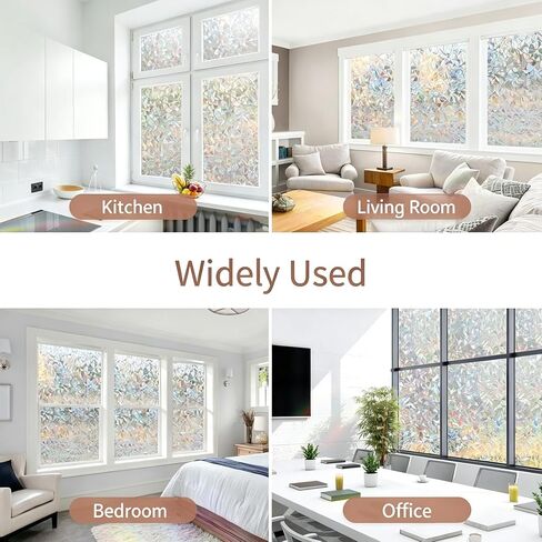 Window Privacy Film, 3D Stained Glass Window Film with Static Cling, Non-Adhesive Heat Control and Sun Blocking Windows Tint for Bathroom, Home,Office and Glass Doors, 11.8" x 78.7" in Kuwait