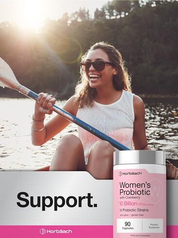 Horbäach Women's Probiotic with Cranberry Supplement | 10 Billion CFU | 14 Probiotic Strains | 90 Capsules | Non GMO, Gluten Free in Kuwait