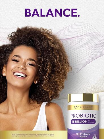 Carlyle Probiotic | 15 Billion CFU | 30 Capsules | 10 Probiotic Strains with Prebiotic Fiber | Delayed Release | Non GMO, Gluten Free in Kuwait
