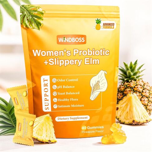 Her Juicy Womens Probiotic Gummies – Daily Feminine Care for Vaginal Health & Yeast PH Balance with Slippery Elm & Prebiotics – Supports Freshness & Balance – Individually Wrapped, 40 Gummies in Saudi Arabia