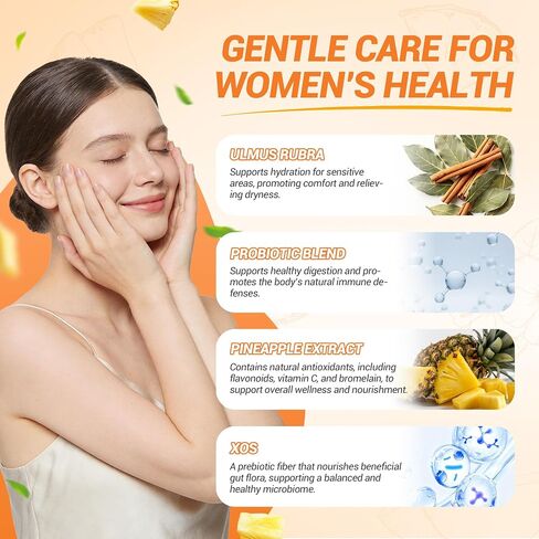 Her Juicy Womens Probiotic Gummies – Daily Feminine Care for Vaginal Health & Yeast PH Balance with Slippery Elm & Prebiotics – Supports Freshness & Balance – Individually Wrapped, 40 Gummies in Saudi Arabia